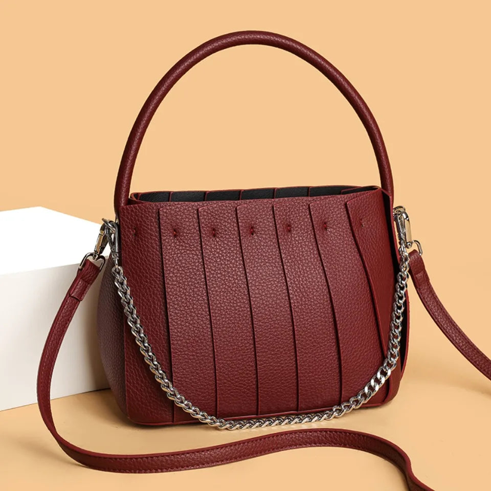 Structured Women's Handbag – Elegant Faux Leather with Inner Storage