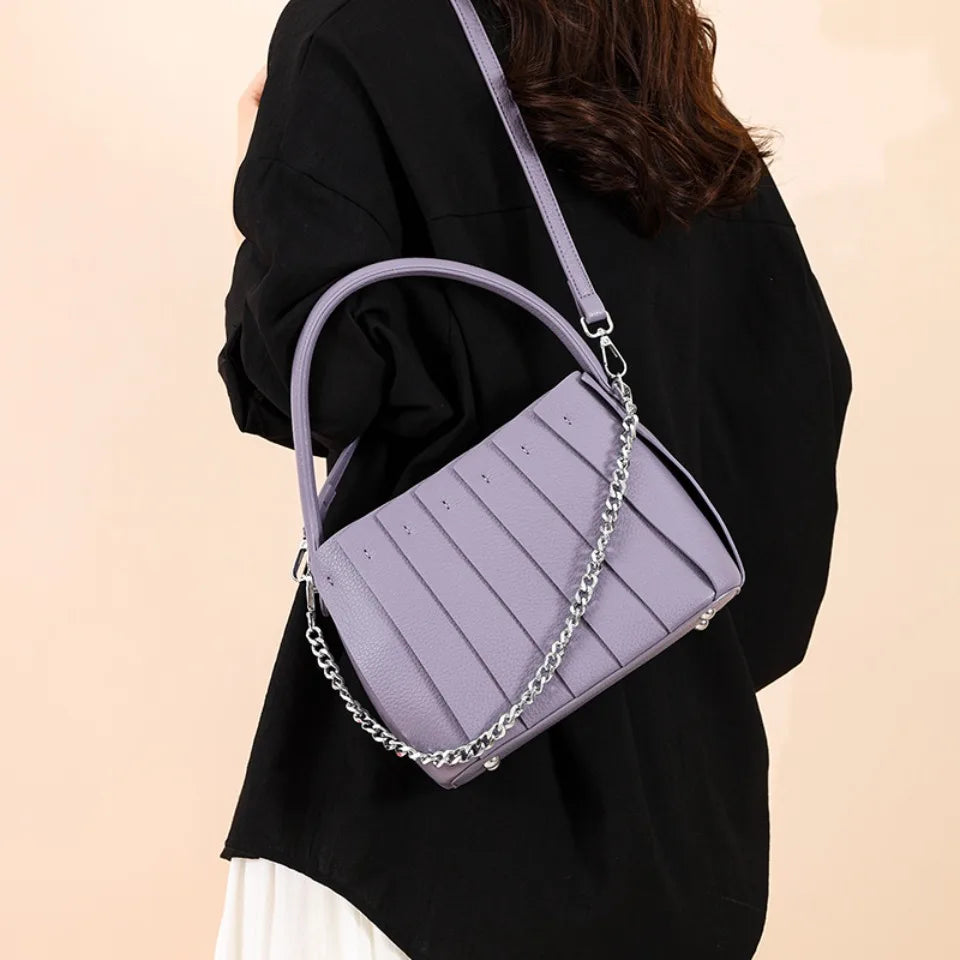 Structured Women's Handbag – Elegant Faux Leather with Inner Storage