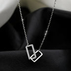 Elegant Interlocking Necklace – Rectangle & Round Designs