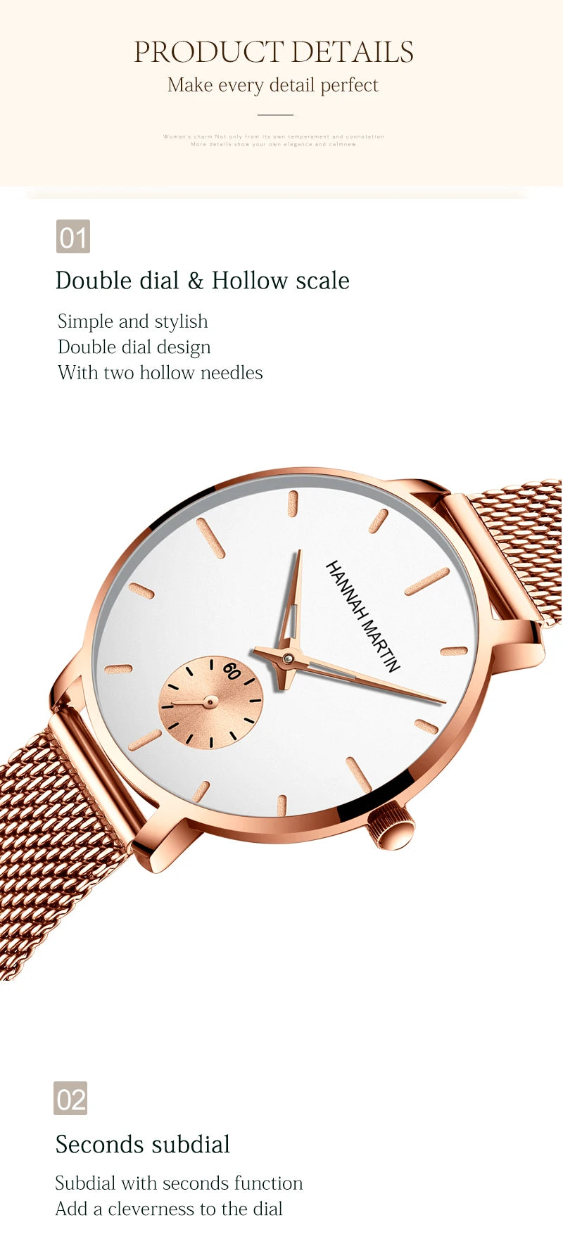 Classic Round Dial Mesh Strap Watch – Multiple Colours
