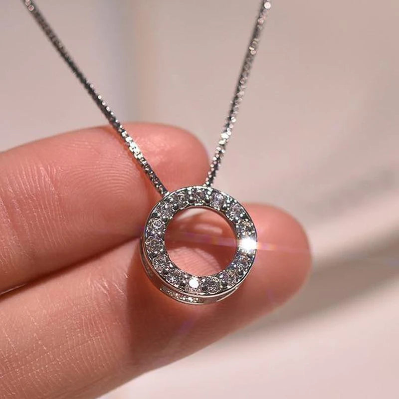 Elegant Sparkling Cubic Zirconia Necklace – 45cm