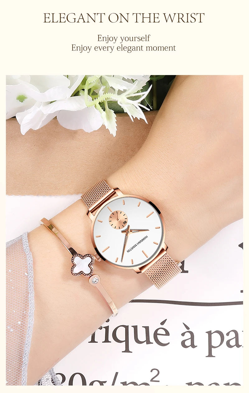 Classic Round Dial Mesh Strap Watch – Multiple Colours