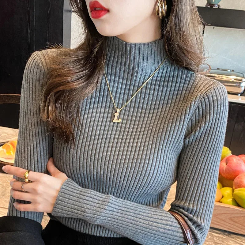 Ribbed Knit Long Sleeve Top – Chic Warmth & Effortless Style for Autumn & Winter