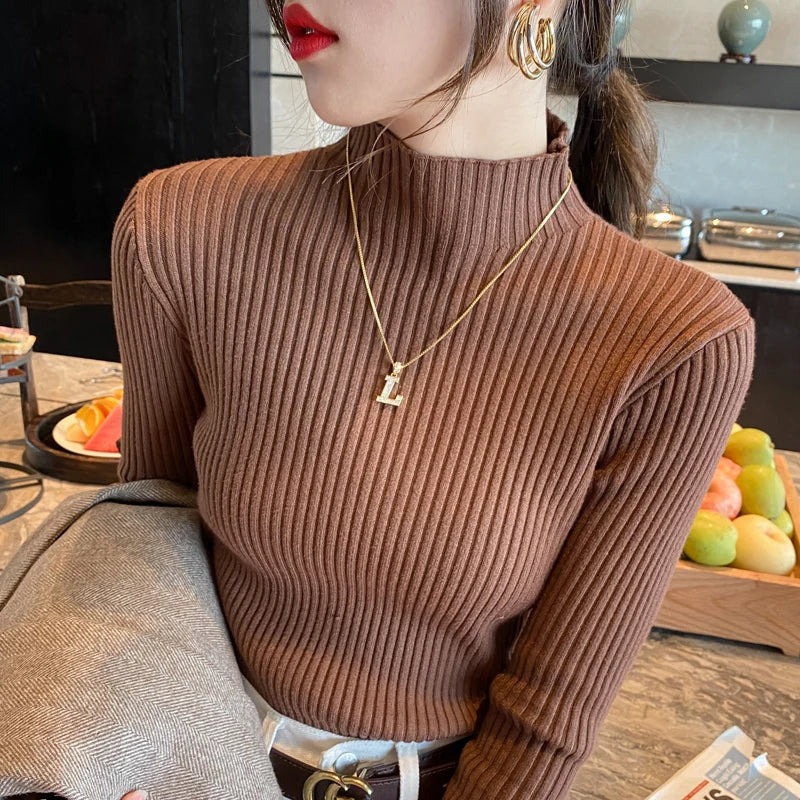 Ribbed Knit Long Sleeve Top – Chic Warmth & Effortless Style for Autumn & Winter