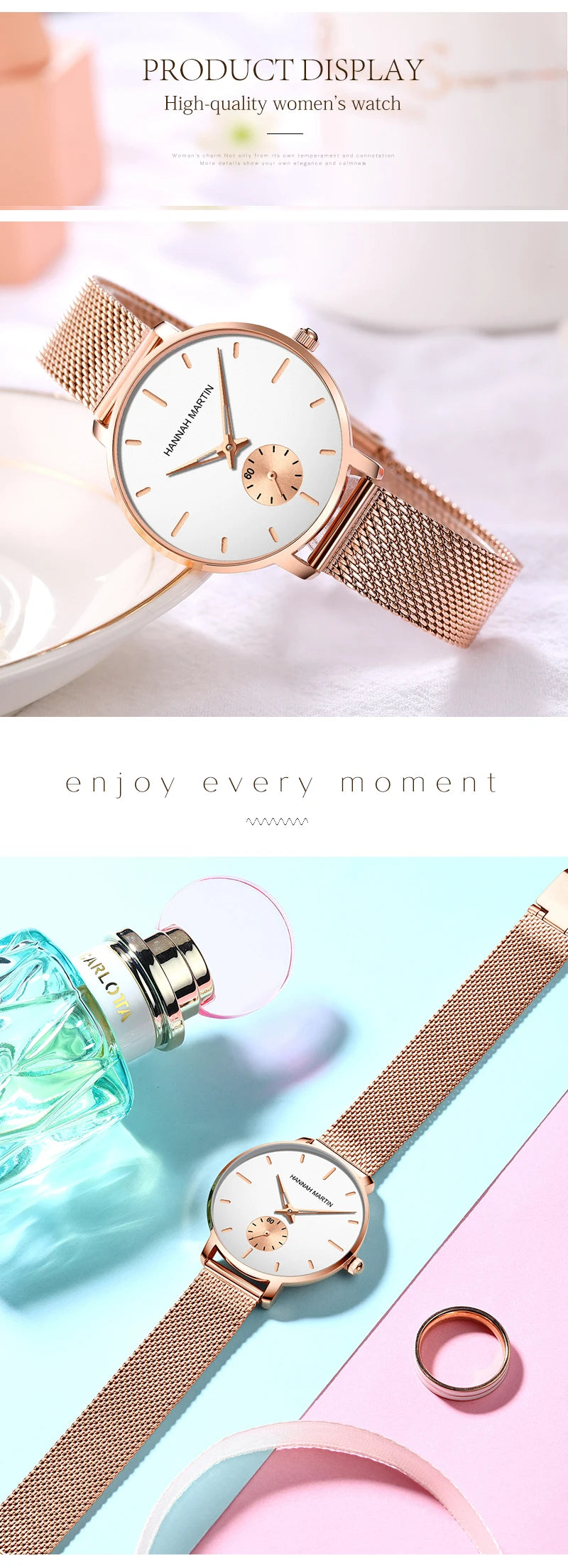 Classic Round Dial Mesh Strap Watch – Multiple Colours