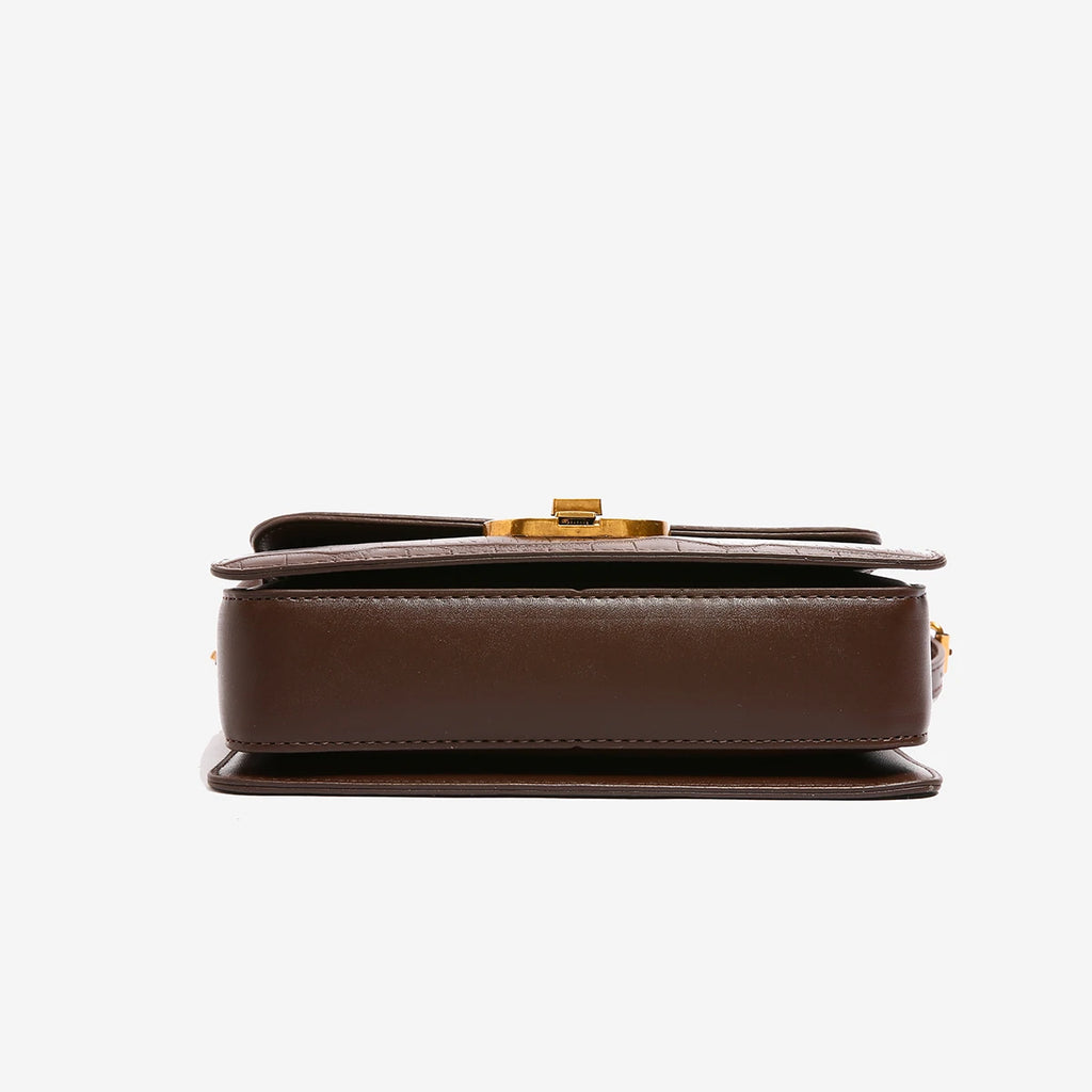 Timeless Elegance Structured Shoulder Bag – Black & Brown