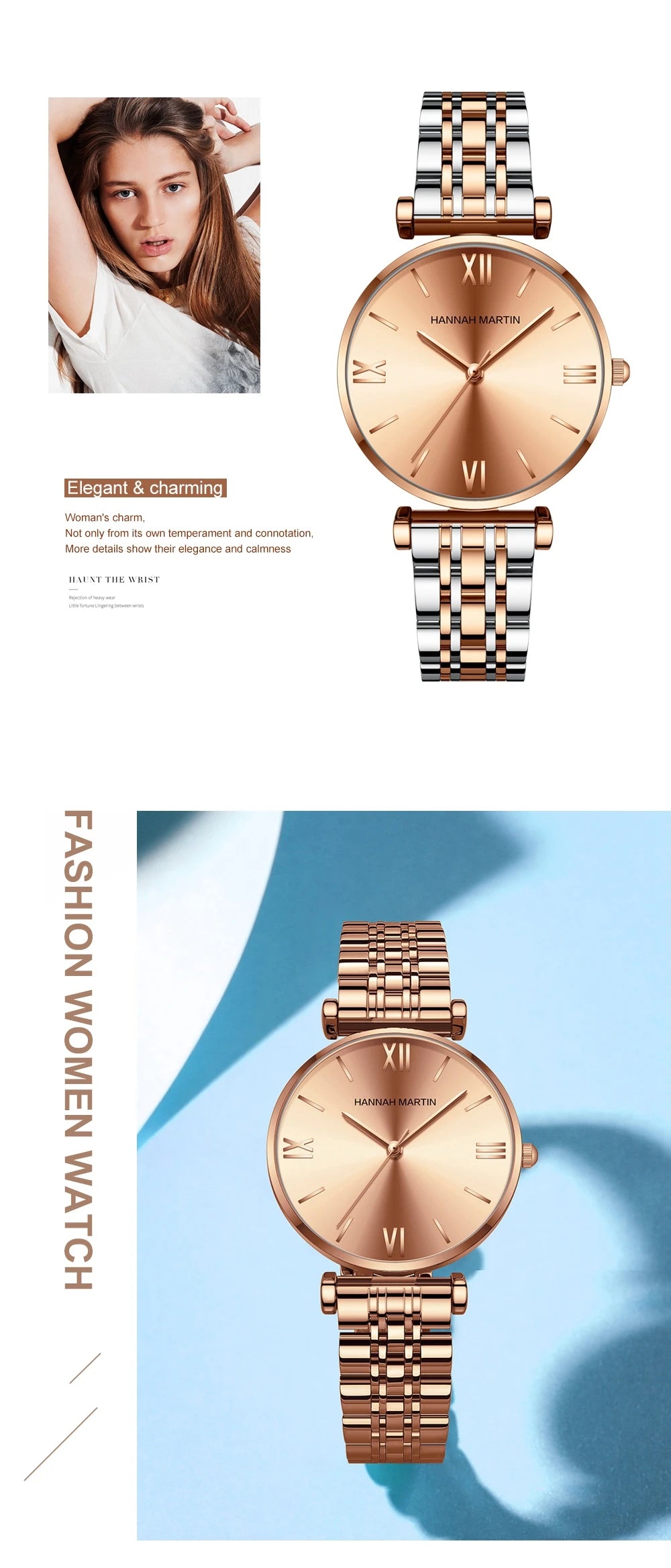 Hannah Martin Classic Two-Tone Watch – Sophisticated & Timeless