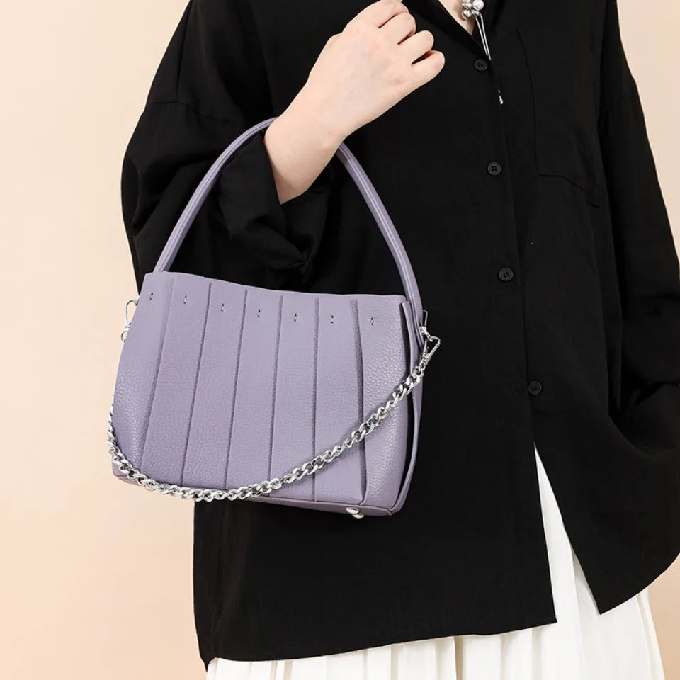 Structured Women's Handbag – Elegant Faux Leather with Inner Storage