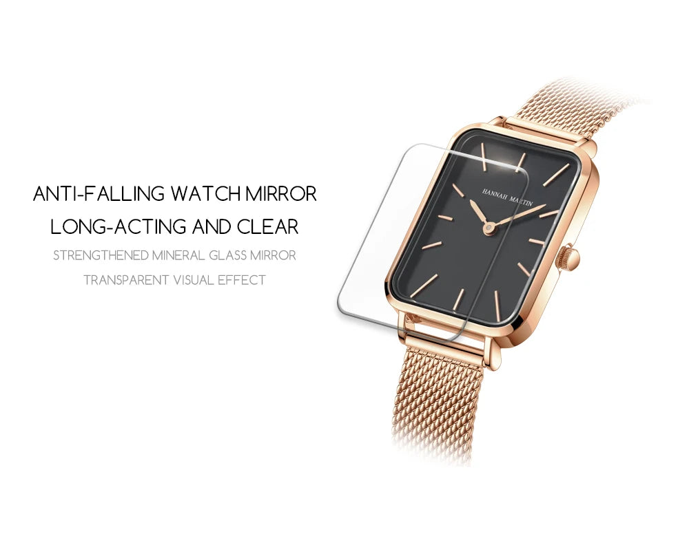 Elegant Square Dial Mesh Strap Watch – Multiple Colours