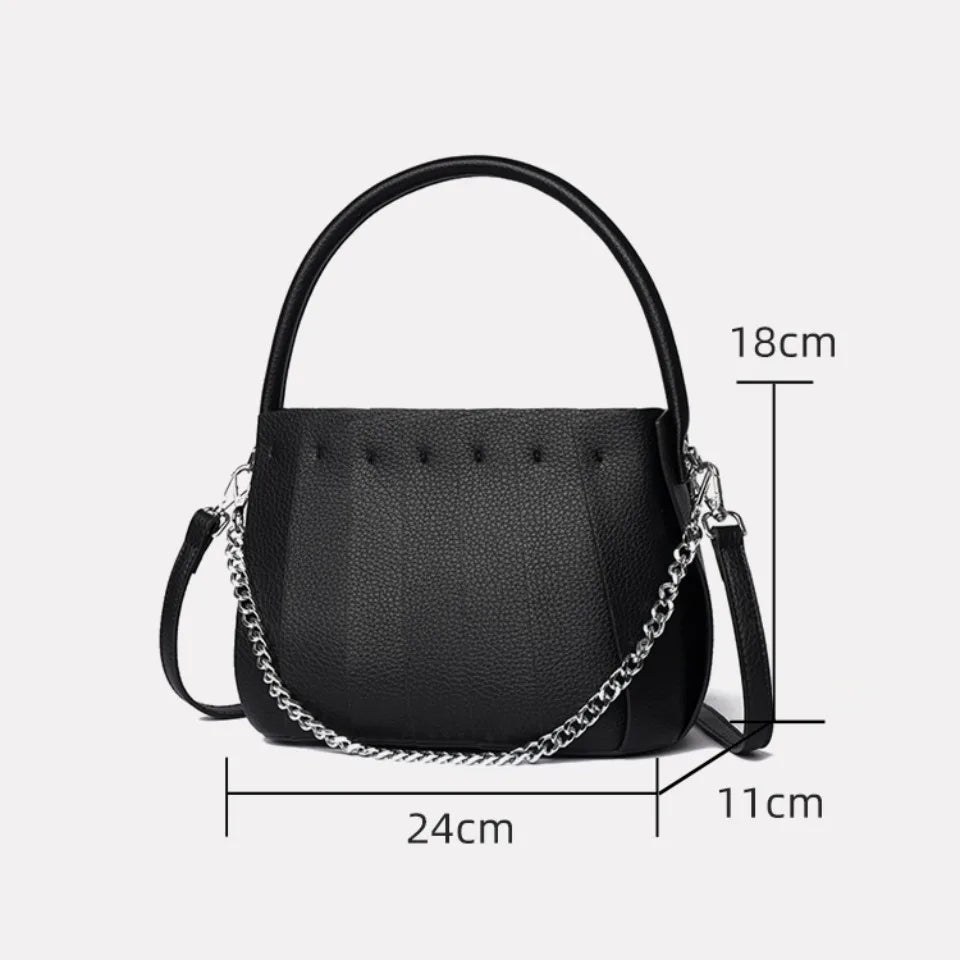 Structured Women's Handbag – Elegant Faux Leather with Inner Storage