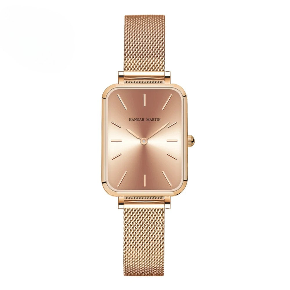 Elegant Square Dial Mesh Strap Watch – Multiple Colours