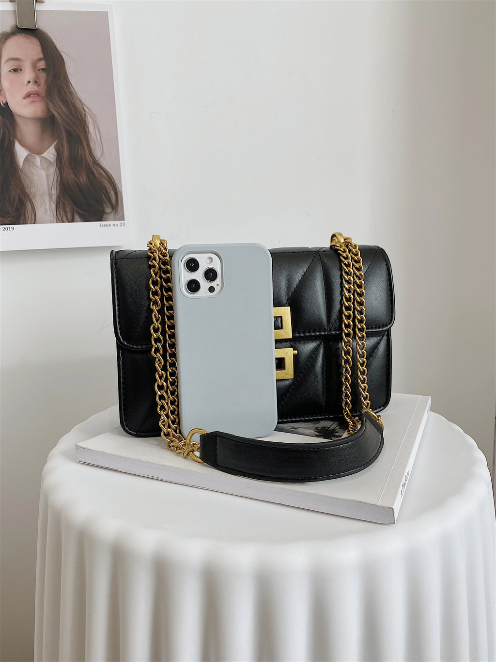 Elegant Quilted Chain Bag