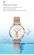 Classic Round Dial Mesh Strap Watch – Multiple Colours