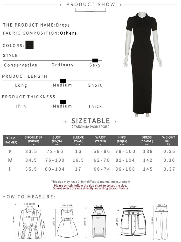 Chic Black Polo Midi Dress – Effortless Fit, Elegant Mood