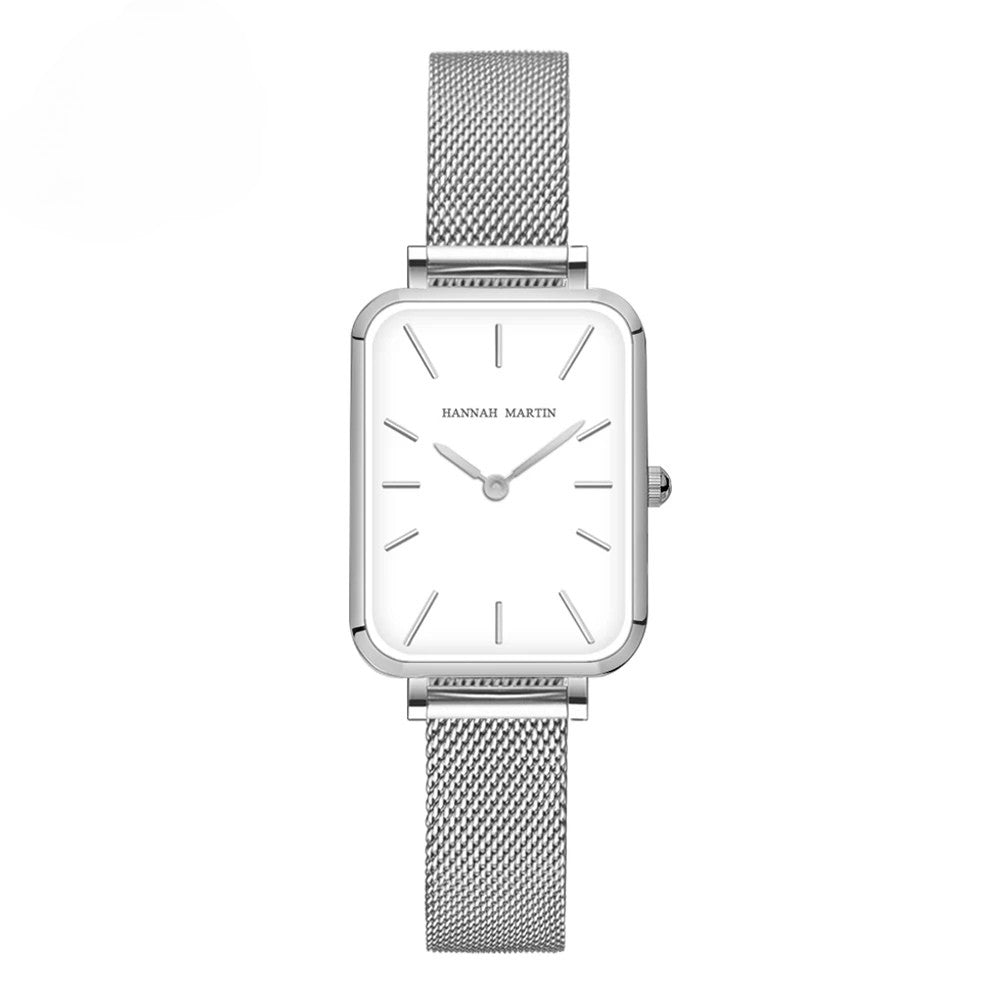 Elegant Square Dial Mesh Strap Watch – Multiple Colours