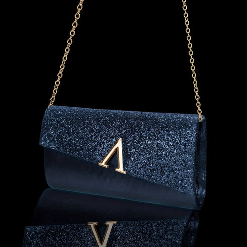 Blue & Gold Luxury Jewellery & Clutch Set – Necklace, Earrings, Bracelet & Evening Bag