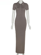 Chic Black Polo Midi Dress – Effortless Fit, Elegant Mood