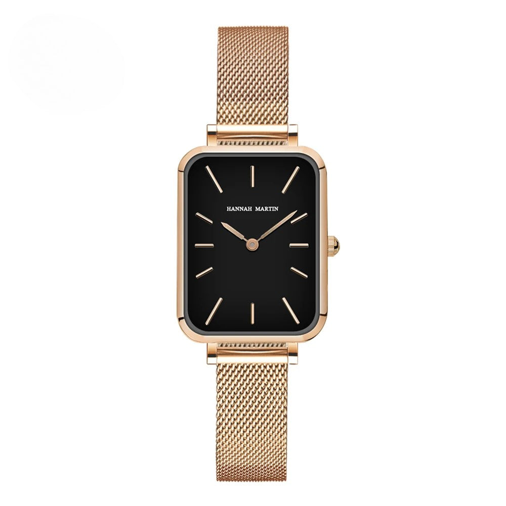 Elegant Square Dial Mesh Strap Watch – Multiple Colours